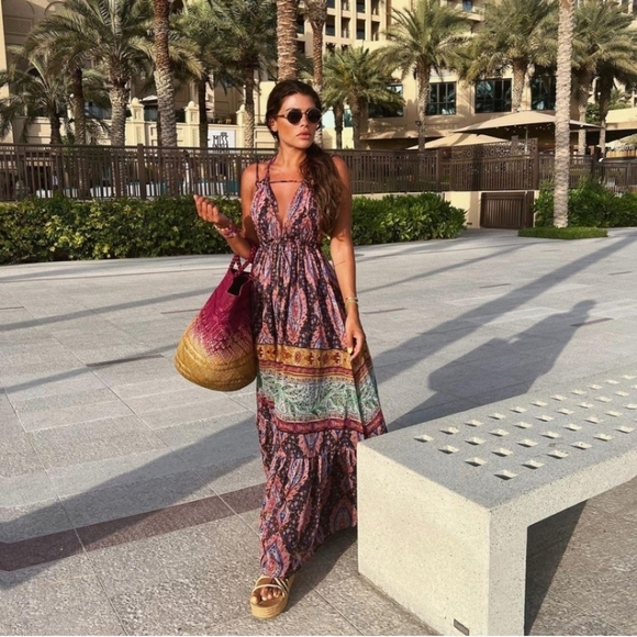 Zara Paisley Print Flowy Maxi Dress - Picture 2 of 16